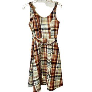 Vintage Terri Juniors wrap Dress Adj Shoulder Straps Plaid Pattern JRS Sz 7